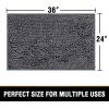 imageHVERSAILTEX Bath Mat for Bathroom Non Slip Chenille 20x32 Extra Soft and Absorbent Shaggy Rug Washable Dry Fast Plush Area Carpet Mat for Tub  Dark TealGrey