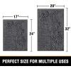 imageHVERSAILTEX Bath Mat for Bathroom Non Slip Chenille 20x32 Extra Soft and Absorbent Shaggy Rug Washable Dry Fast Plush Area Carpet Mat for Tub  Dark TealGrey