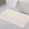 imageHVERSAILTEX Bath Mat for Bathroom Non Slip Chenille 20x32 Extra Soft and Absorbent Shaggy Rug Washable Dry Fast Plush Area Carpet Mat for Tub  Dark TealIvory