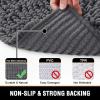 imageHVERSAILTEX Bath Mat for Bathroom Non Slip Chenille 20x32 Extra Soft and Absorbent Shaggy Rug Washable Dry Fast Plush Area Carpet Mat for Tub  Dark TealGrey