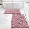 imageHVERSAILTEX Bath Mat for Bathroom Non Slip Chenille 20x32 Extra Soft and Absorbent Shaggy Rug Washable Dry Fast Plush Area Carpet Mat for Tub  Dark TealCoral Pink