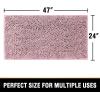 imageHVERSAILTEX Bath Mat for Bathroom Non Slip Chenille 20x32 Extra Soft and Absorbent Shaggy Rug Washable Dry Fast Plush Area Carpet Mat for Tub  Dark TealCoral Pink