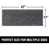 imageHVERSAILTEX Bath Mat for Bathroom Non Slip Chenille 20x32 Extra Soft and Absorbent Shaggy Rug Washable Dry Fast Plush Area Carpet Mat for Tub  Dark TealGrey