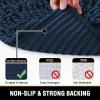 imageHVERSAILTEX Bath Mat for Bathroom Non Slip Chenille 20x32 Extra Soft and Absorbent Shaggy Rug Washable Dry Fast Plush Area Carpet Mat for Tub  Dark TealNavy