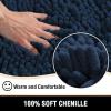 imageHVERSAILTEX Bath Mat for Bathroom Non Slip Chenille 20x32 Extra Soft and Absorbent Shaggy Rug Washable Dry Fast Plush Area Carpet Mat for Tub  Dark TealNavy