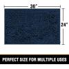 imageHVERSAILTEX Bath Mat for Bathroom Non Slip Chenille 20x32 Extra Soft and Absorbent Shaggy Rug Washable Dry Fast Plush Area Carpet Mat for Tub  Dark TealNavy