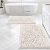 imageHVERSAILTEX Bath Mat for Bathroom Non Slip Chenille 20x32 Extra Soft and Absorbent Shaggy Rug Washable Dry Fast Plush Area Carpet Mat for Tub  Dark TealIvory