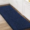 imageHVERSAILTEX Bath Mat for Bathroom Non Slip Chenille 20x32 Extra Soft and Absorbent Shaggy Rug Washable Dry Fast Plush Area Carpet Mat for Tub  Dark TealNavy