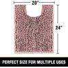 imageHVERSAILTEX Bath Mat for Bathroom Non Slip Chenille 20x32 Extra Soft and Absorbent Shaggy Rug Washable Dry Fast Plush Area Carpet Mat for Tub  Dark TealCoral Pink