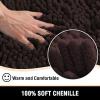 imageHVERSAILTEX Bath Mat for Bathroom Non Slip Chenille 20x32 Extra Soft and Absorbent Shaggy Rug Washable Dry Fast Plush Area Carpet Mat for Tub  Dark TealChocolate