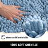 imageHVERSAILTEX Bath Mat for Bathroom Non Slip Chenille 20x32 Extra Soft and Absorbent Shaggy Rug Washable Dry Fast Plush Area Carpet Mat for Tub  Dark TealCool Blue