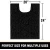 imageHVERSAILTEX Bath Mat for Bathroom Non Slip Chenille 20x32 Extra Soft and Absorbent Shaggy Rug Washable Dry Fast Plush Area Carpet Mat for Tub  Dark TealBlack