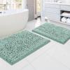 imageHVERSAILTEX Bath Mat for Bathroom Non Slip Chenille 20x32 Extra Soft and Absorbent Shaggy Rug Washable Dry Fast Plush Area Carpet Mat for Tub  Dark TealAqua Foam