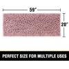 imageHVERSAILTEX Bath Mat for Bathroom Non Slip Chenille 20x32 Extra Soft and Absorbent Shaggy Rug Washable Dry Fast Plush Area Carpet Mat for Tub  Dark TealCoral Pink