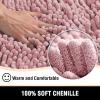 imageHVERSAILTEX Bath Mat for Bathroom Non Slip Chenille 20x32 Extra Soft and Absorbent Shaggy Rug Washable Dry Fast Plush Area Carpet Mat for Tub  Dark TealCoral Pink