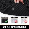 imageHVERSAILTEX Bath Mat for Bathroom Non Slip Chenille 20x32 Extra Soft and Absorbent Shaggy Rug Washable Dry Fast Plush Area Carpet Mat for Tub  Dark TealBlack