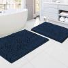 imageHVERSAILTEX Bath Mat for Bathroom Non Slip Chenille 20x32 Extra Soft and Absorbent Shaggy Rug Washable Dry Fast Plush Area Carpet Mat for Tub  Dark TealNavy