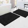 imageHVERSAILTEX Bath Mat for Bathroom Non Slip Chenille 20x32 Extra Soft and Absorbent Shaggy Rug Washable Dry Fast Plush Area Carpet Mat for Tub  Dark TealBlack