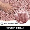 imageHVERSAILTEX Bath Mat for Bathroom Non Slip Chenille 20x32 Extra Soft and Absorbent Shaggy Rug Washable Dry Fast Plush Area Carpet Mat for Tub  Dark TealCoral Pink