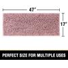 imageHVERSAILTEX Bath Mat for Bathroom Non Slip Chenille 20x32 Extra Soft and Absorbent Shaggy Rug Washable Dry Fast Plush Area Carpet Mat for Tub  Dark TealCoral Pink