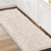 imageHVERSAILTEX Bath Mat for Bathroom Non Slip Chenille 20x32 Extra Soft and Absorbent Shaggy Rug Washable Dry Fast Plush Area Carpet Mat for Tub  Dark TealIvory