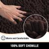 imageHVERSAILTEX Bath Mat for Bathroom Non Slip Chenille 20x32 Extra Soft and Absorbent Shaggy Rug Washable Dry Fast Plush Area Carpet Mat for Tub  Dark TealChocolate