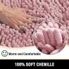 imageHVERSAILTEX Bath Mat for Bathroom Non Slip Chenille 20x32 Extra Soft and Absorbent Shaggy Rug Washable Dry Fast Plush Area Carpet Mat for Tub  Dark TealCoral Pink