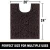imageHVERSAILTEX Bath Mat for Bathroom Non Slip Chenille 20x32 Extra Soft and Absorbent Shaggy Rug Washable Dry Fast Plush Area Carpet Mat for Tub  Dark TealChocolate
