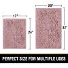 imageHVERSAILTEX Bath Mat for Bathroom Non Slip Chenille 20x32 Extra Soft and Absorbent Shaggy Rug Washable Dry Fast Plush Area Carpet Mat for Tub  Dark TealCoral Pink