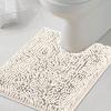 imageHVERSAILTEX Bath Mat for Bathroom Non Slip Chenille 20x32 Extra Soft and Absorbent Shaggy Rug Washable Dry Fast Plush Area Carpet Mat for Tub  Dark TealIvory