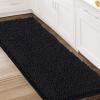 imageHVERSAILTEX Bath Mat for Bathroom Non Slip Chenille 20x32 Extra Soft and Absorbent Shaggy Rug Washable Dry Fast Plush Area Carpet Mat for Tub  Dark TealBlack