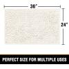 imageHVERSAILTEX Bath Mat for Bathroom Non Slip Chenille 20x32 Extra Soft and Absorbent Shaggy Rug Washable Dry Fast Plush Area Carpet Mat for Tub  Dark TealIvory