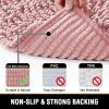 imageHVERSAILTEX Bath Mat for Bathroom Non Slip Chenille 20x32 Extra Soft and Absorbent Shaggy Rug Washable Dry Fast Plush Area Carpet Mat for Tub  Dark TealCoral Pink