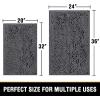 imageHVERSAILTEX Bath Mat for Bathroom Non Slip Chenille 20x32 Extra Soft and Absorbent Shaggy Rug Washable Dry Fast Plush Area Carpet Mat for Tub  Dark TealGrey