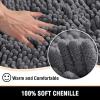 imageHVERSAILTEX Bath Mat for Bathroom Non Slip Chenille 20x32 Extra Soft and Absorbent Shaggy Rug Washable Dry Fast Plush Area Carpet Mat for Tub  Dark TealGrey