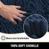 imageHVERSAILTEX Bath Mat for Bathroom Non Slip Chenille 20x32 Extra Soft and Absorbent Shaggy Rug Washable Dry Fast Plush Area Carpet Mat for Tub  Dark TealNavy