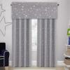 imageHVERSAILTEX Blackout Curtain Valances for Kitchen WindowLiving RoomBathroom Privacy Added Rod Pocket Home Decoration Winow Valance 52quot W x 18quot L Birds in SageGlitter Stars in Gray Base