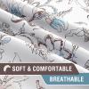 imageHVERSAILTEX Blackout Curtain Valances for Kitchen WindowLiving RoomBathroom Privacy Added Rod Pocket Home Decoration Winow Valance 52quot W x 18quot L Birds in SageFloral in Brown and Soft Teal
