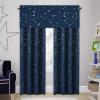 imageHVERSAILTEX Blackout Curtain Valances for Kitchen WindowLiving RoomBathroom Privacy Added Rod Pocket Home Decoration Winow Valance 52quot W x 18quot L Birds in SageGlitter Stars in Navy Base