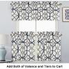 imageHVERSAILTEX Blackout Kitchen Curtains Energy Saving Ultra Soft Kitchen Half Window Curtains Rod Pocket Window Curtain Tiers for Caf Laundry Bedroom Sold 2 Panels Each 29quot x 24quot GreyNavyGeo in Grey and Navy
