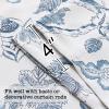 imageHVERSAILTEX Blackout Tie Up Curtain for Windows 63 Inch Length Thermal Insulated Adjustable Kitchen Tie Up Balloon Rod Pocket Floral Printed Panel  42x63  Brown and Blue PatternFloral in Storm Blue