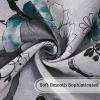 imageHVERSAILTEX Blackout Tie Up Curtain for Windows 63 Inch Length Thermal Insulated Adjustable Kitchen Tie Up Balloon Rod Pocket Floral Printed Panel  42x63  Brown and Blue PatternFloral in Grey and Teal