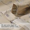 imageHVERSAILTEX Blackout Tie Up Curtain for Windows 63 Inch Length Thermal Insulated Adjustable Kitchen Tie Up Balloon Rod Pocket Floral Printed Panel  42x63  Brown and Blue PatternBirds in Taupe