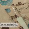 imageHVERSAILTEX Blackout Tie Up Curtain for Windows 63 Inch Length Thermal Insulated Adjustable Kitchen Tie Up Balloon Rod Pocket Floral Printed Panel  42x63  Brown and Blue PatternFloral in Brown and Blue