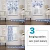imageHVERSAILTEX Blackout Tie Up Curtain for Windows 63 Inch Length Thermal Insulated Adjustable Kitchen Tie Up Balloon Rod Pocket Floral Printed Panel  42x63  Brown and Blue PatternFloral in Blue and White