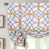 imageHVERSAILTEX Blackout Tie Up Curtain for Windows 63 Inch Length Thermal Insulated Adjustable Kitchen Tie Up Balloon Rod Pocket Floral Printed Panel  42x63  Brown and Blue PatternGeo in Mustard and Grey