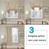 imageHVERSAILTEX Blackout Tie Up Curtain for Windows 63 Inch Length Thermal Insulated Adjustable Kitchen Tie Up Balloon Rod Pocket Floral Printed Panel  42x63  Brown and Blue PatternBirds in Taupe