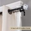 imageHVERSAILTEX Double Curtain Rod Set for Windows Decorative Drapery Rods Adjustable Length from 66 to 120 Inch 34 Inch Diameter Acrylic Square Finials Matte Black