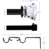imageHVERSAILTEX Double Curtain Rod Set for Windows Decorative Drapery Rods Adjustable Length from 66 to 120 Inch 34 Inch Diameter Acrylic Square Finials Matte Black