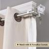imageHVERSAILTEX Double Curtain Rod Set for Windows Decorative Drapery Rods Adjustable Length from 66 to 120 Inch 34 Inch Diameter Acrylic Square Finials Nickel